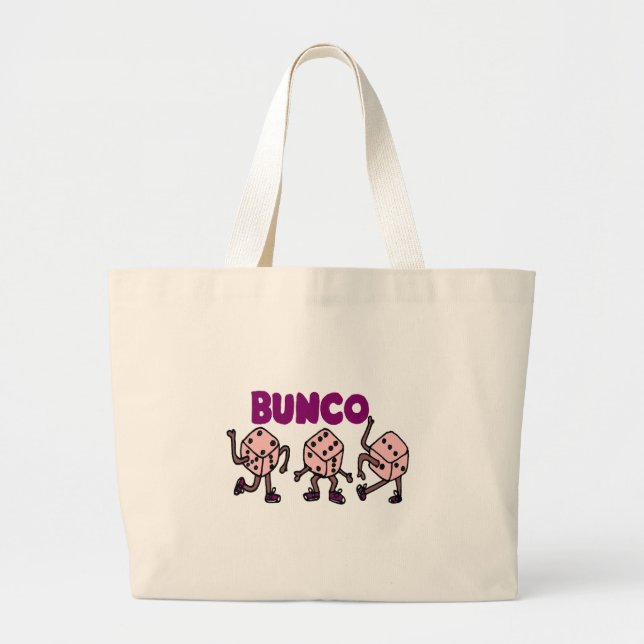 Funny Dancing Bunco Dice Large Tote Bag (Front)