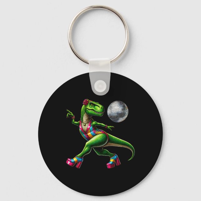 Funny Dancing Dinosaur1  Key Ring (Front)