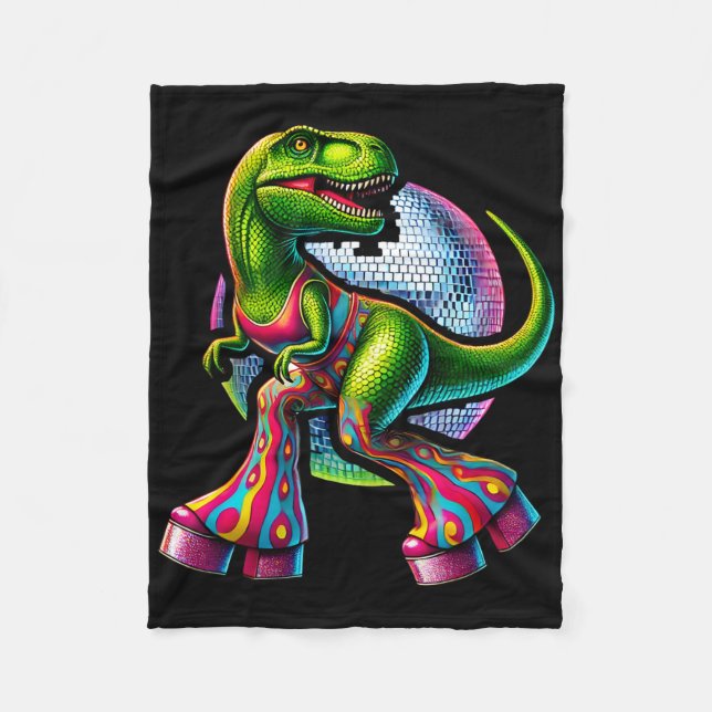 Funny Dancing Dinosaur  Fleece Blanket (Front)