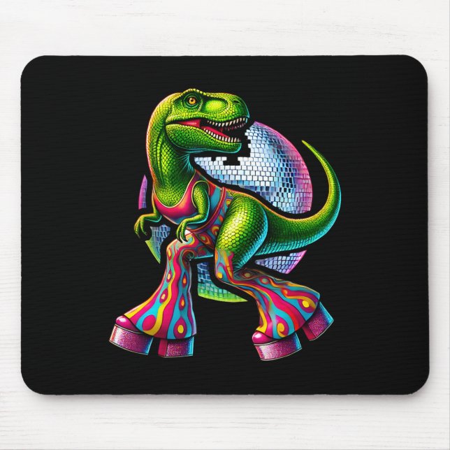 Funny Dancing Dinosaur  Mouse Pad (Front)