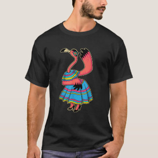 Funny Dancing Flamingo Cinco De Mayo Mexican Festi T-Shirt
