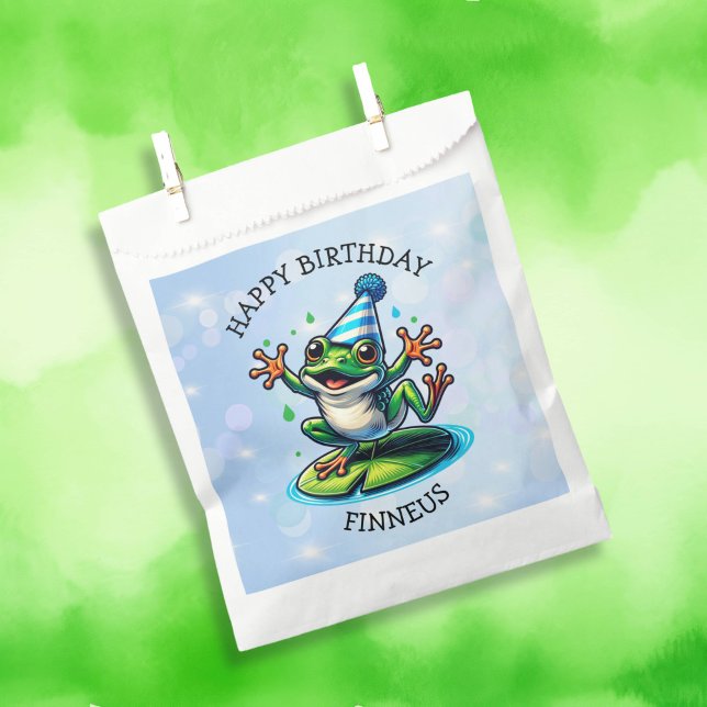 Funny Dancing Frog Personalised Birthday  Favour Bags (Creator Uploaded)