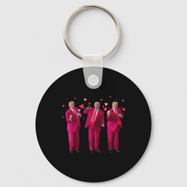 Funny Dancing Heart Kiss Valentine  Key Ring (Front)