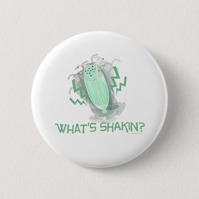 Funny Dancing Milkshake Cartoon Design 6 Cm Round Badge (Front)