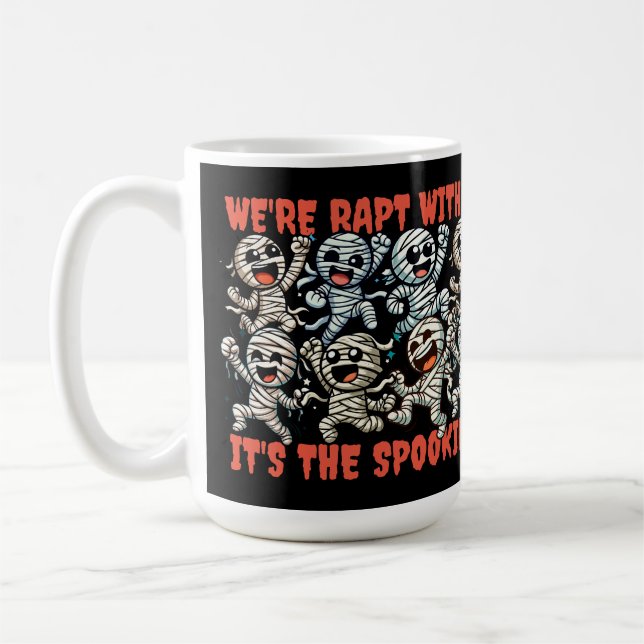 Funny Dancing Mummies Rapt with Excitement Coffee Mug (Left)