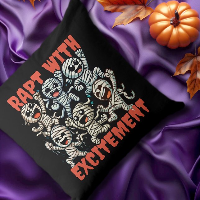 Funny Dancing Mummies Rapt with Excitement Cushion (Funny Dancing Mummies Rapt with Excitement Throw Pillow Cover Photo)