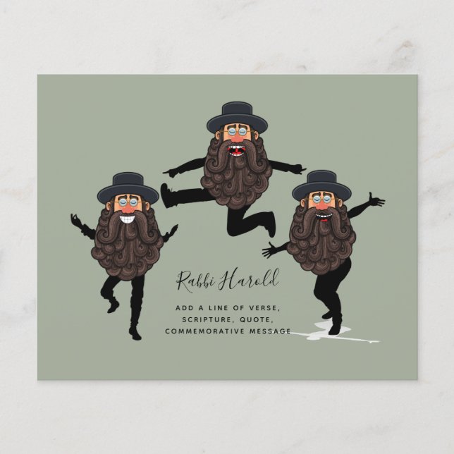 FUNNY Dancing RABBI Personalised with Text Flyer (Front)