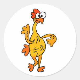 Funny Dancing Rubber Chicken Classic Round Sticker