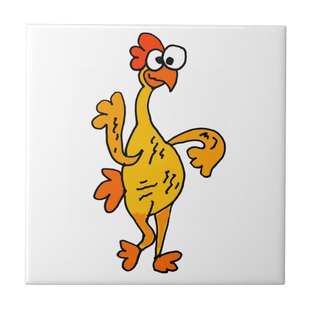 Funny Dancing Rubber Chicken Tile (Front)