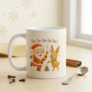 Funny Dancing Santa Christmas Cocoa Mug