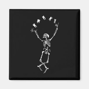 Funny Dancing Skeleton Dental Hygienist Tooth Dent Magnet
