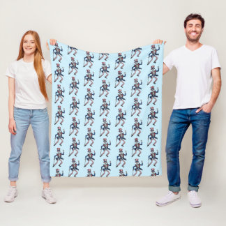 Funny Dancing Skeleton Fleece Blanket