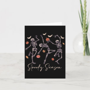 Funny Dancing Skeleton Halloween Pumpkin Soky Seas Card