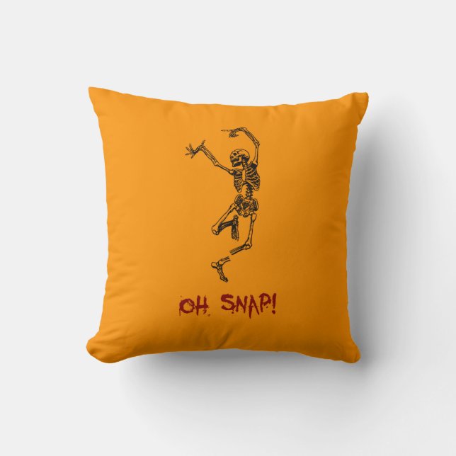 Funny Dancing Skeleton Oh Snap Cushion (Front)