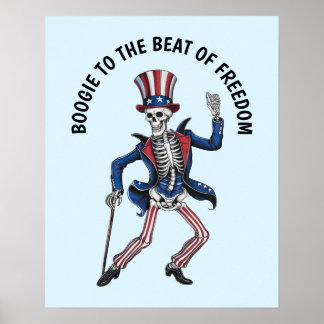 Funny Dancing Skeleton Poster