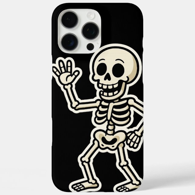 Funny Dancing Skeleton Sticker – Cute Halloween Case-Mate iPhone Case (Back)