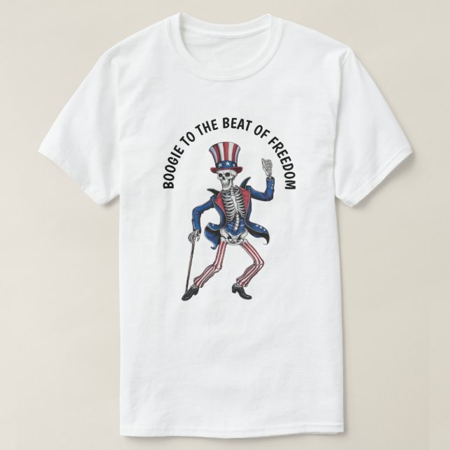 Funny Dancing Skeleton T-Shirt (Design Front)