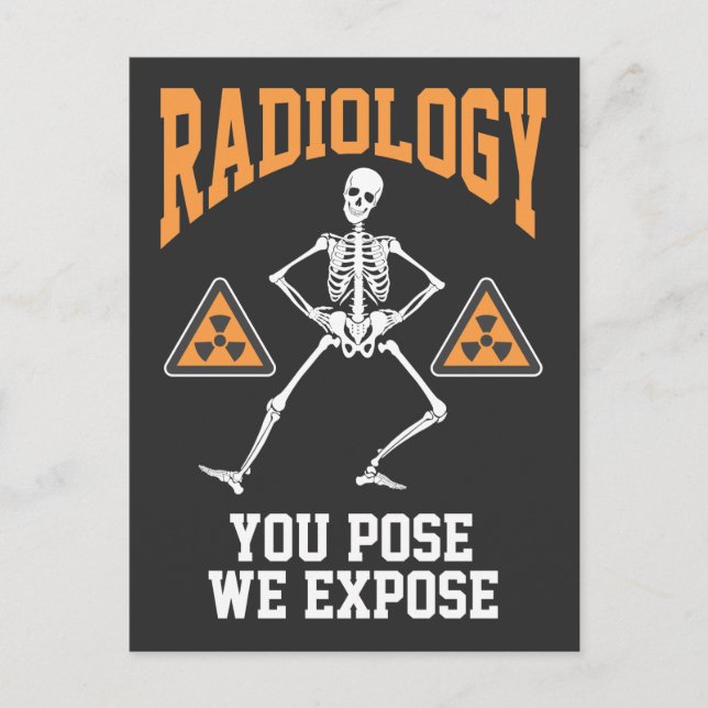 Funny Dancing Skeleton Xray Radiology Humour Postcard (Front)