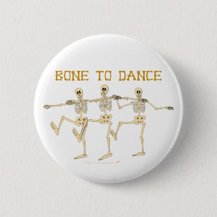 Funny Dancing Skeletons Bone To Dance Cartoon 6 Cm Round Badge
