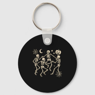 Funny Dancing Skeletons Dance Halloween Costume Ad Key Ring