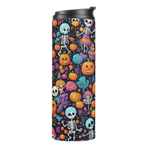 Funny Dancing Skeletons Halloween Thermal Tumbler