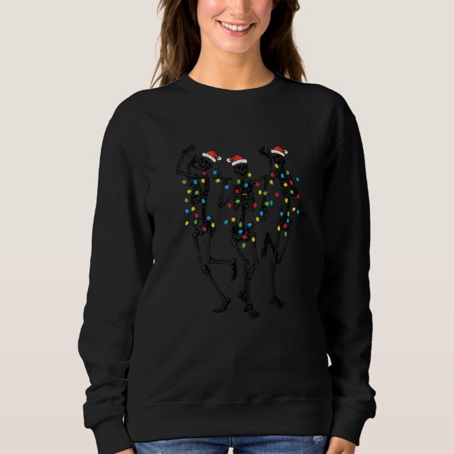 Funny Dancing Skeletons, Retro Christmas Dance of  Sweatshirt (Front)
