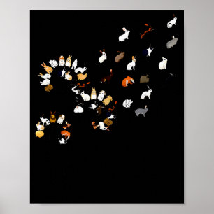 Funny Dandelion Bunny Flower Poster