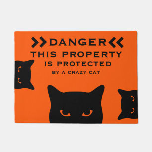 Funny Dangerous Cat Doormat