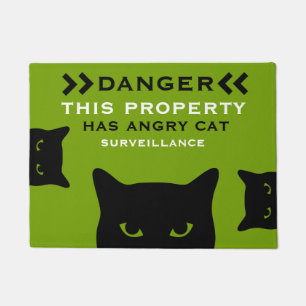 Funny Dangerous Cat Doormat