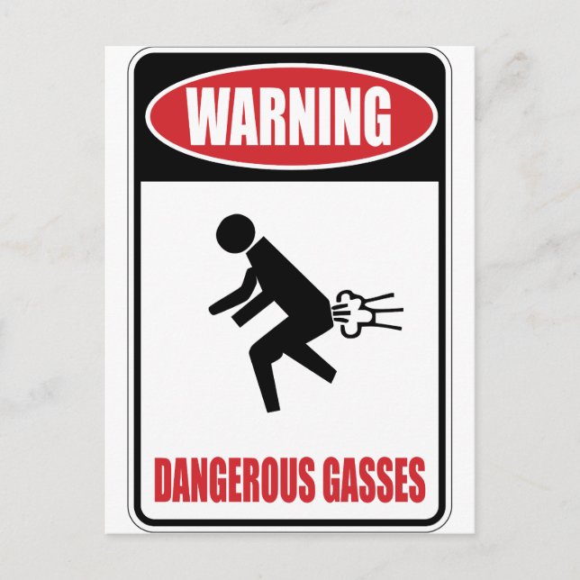Funny Dangerous Gasses Postcard (Front)