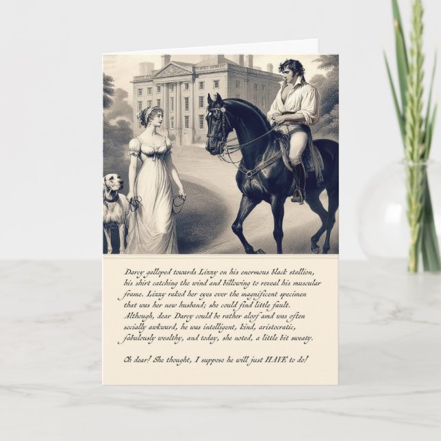 Funny Darcy Pride and Prejudice Jane Austen Card  (Front)
