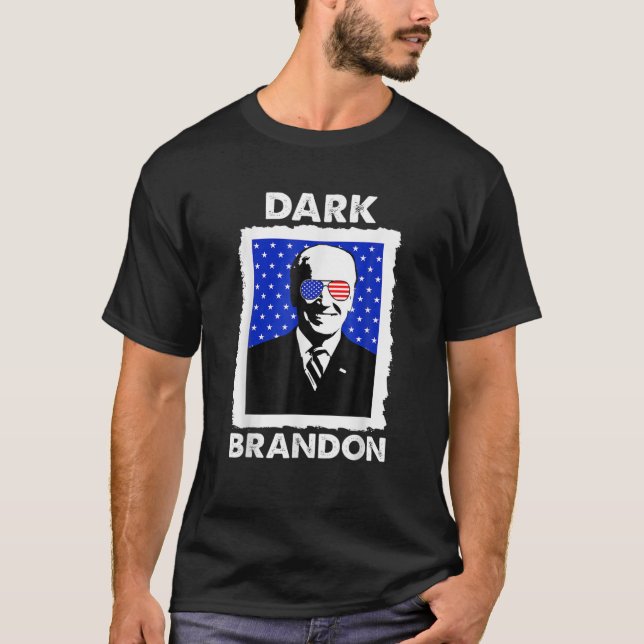 Funny Dark Brandon USA Flag Dark Brandon Democrat T-Shirt (Front)
