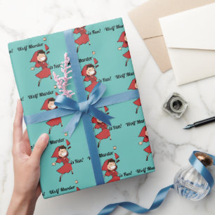 Funny Dark Fairy Tale Little Red Riding Hood Wrapping Paper