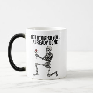 Funny Dark Humor Skeleton with Rose Mug