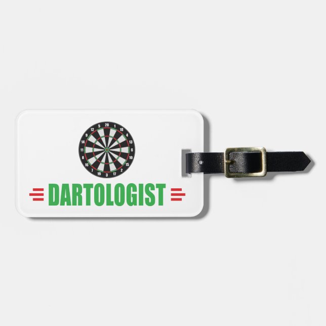 Funny Dart Game Lover Luggage Tag (Front Horizontal)