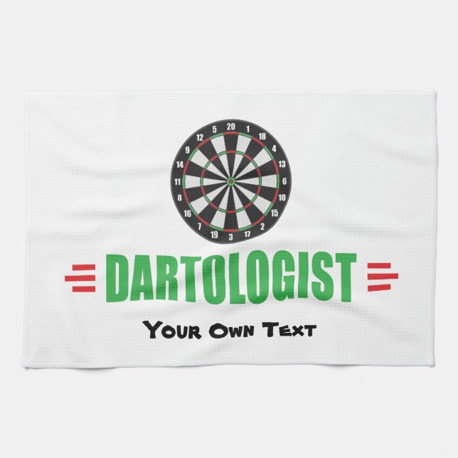 Funny Dart Game Lover Tea Towel (Horizontal)