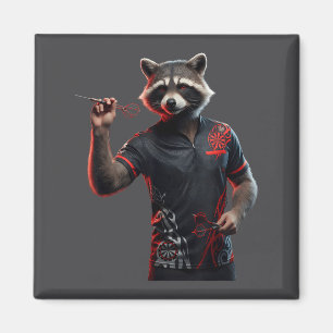 Funny Dart Raccoon Tee For Throwing Darts Dartboar Magnet