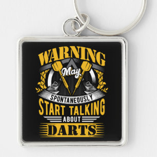 Funny Dart Warning Premium Key Ring