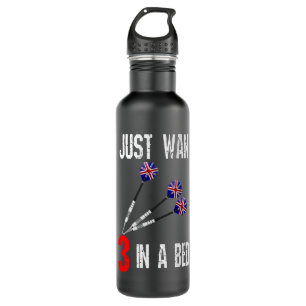 Funny Darts 3 In A Bed Saucy Joke Dart Player 710 Ml Water Bottle
