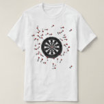Funny Darts T-Shirt<br><div class="desc">Dart player T-shirt featuring board with heart-tipped darts.</div>