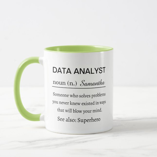 Funny Data Analyst Definition Mug (Left)