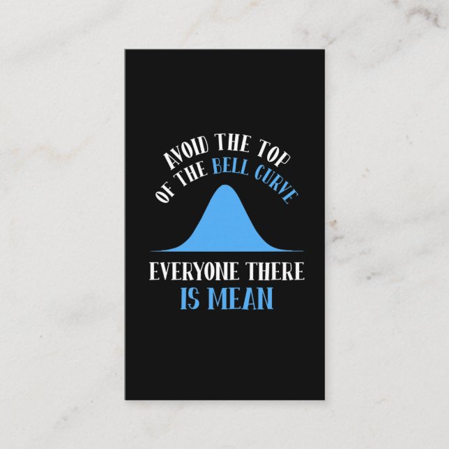 Funny Data Science Bell Curve Computer Programmer Business Card (Front)
