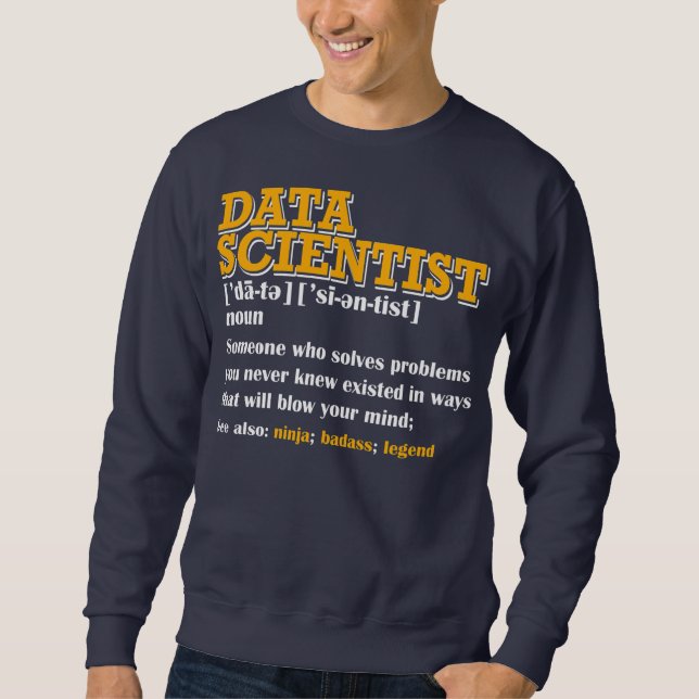 Funny DATA Scientist Definition Data engineer Sweatshirt (Front)