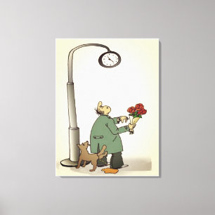Funny "Dating" Stretched Canvas Print
