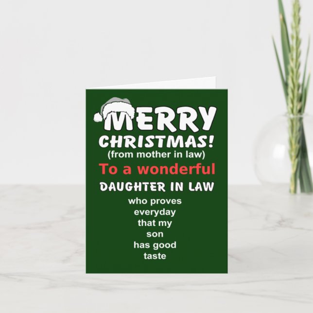 funny daughter in law Christmas Card (Front)