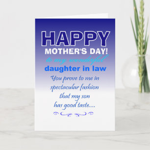 funny daughter in law mother's day card
