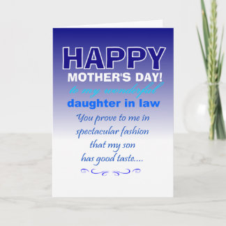 funny daughter in law mother's day  card