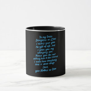 Funny Daughter in Law To My Dear Daughter In Law Mug