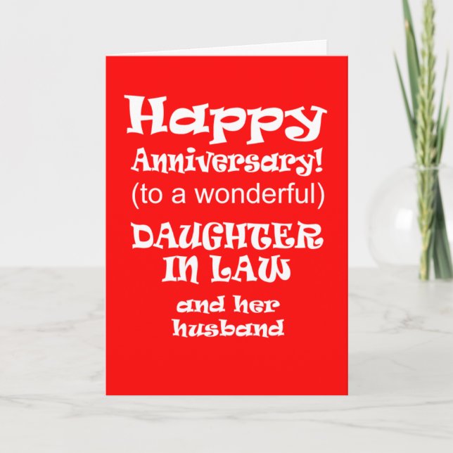 funny daughter in law wedding anniversary card (Front)