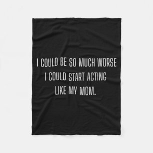 Funny Daughter Mom Mother Fleece Blanket